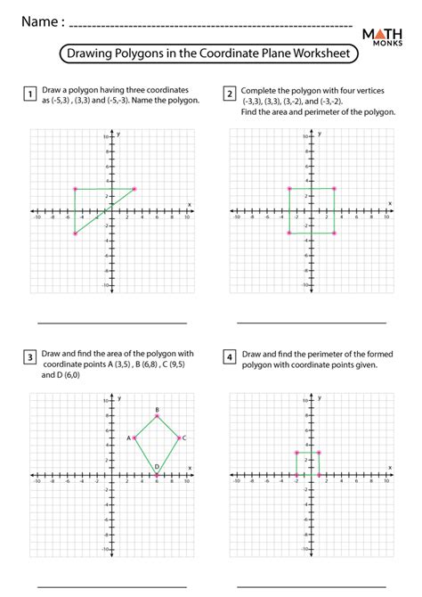 The first set of sheets just involves plotting and writing. . Polygons in the coordinate plane worksheet pdf